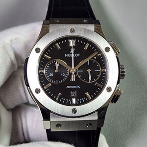 【HB工場】ウブロコピークラシック フュージョン クロノグラフ チタニウム 521.NX.1170.LRブラック文字盤